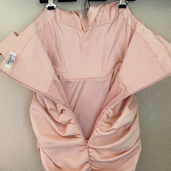 House Of CB 'Coraline' Blush Satin Corset Dress size Large - Picture 11 of 14